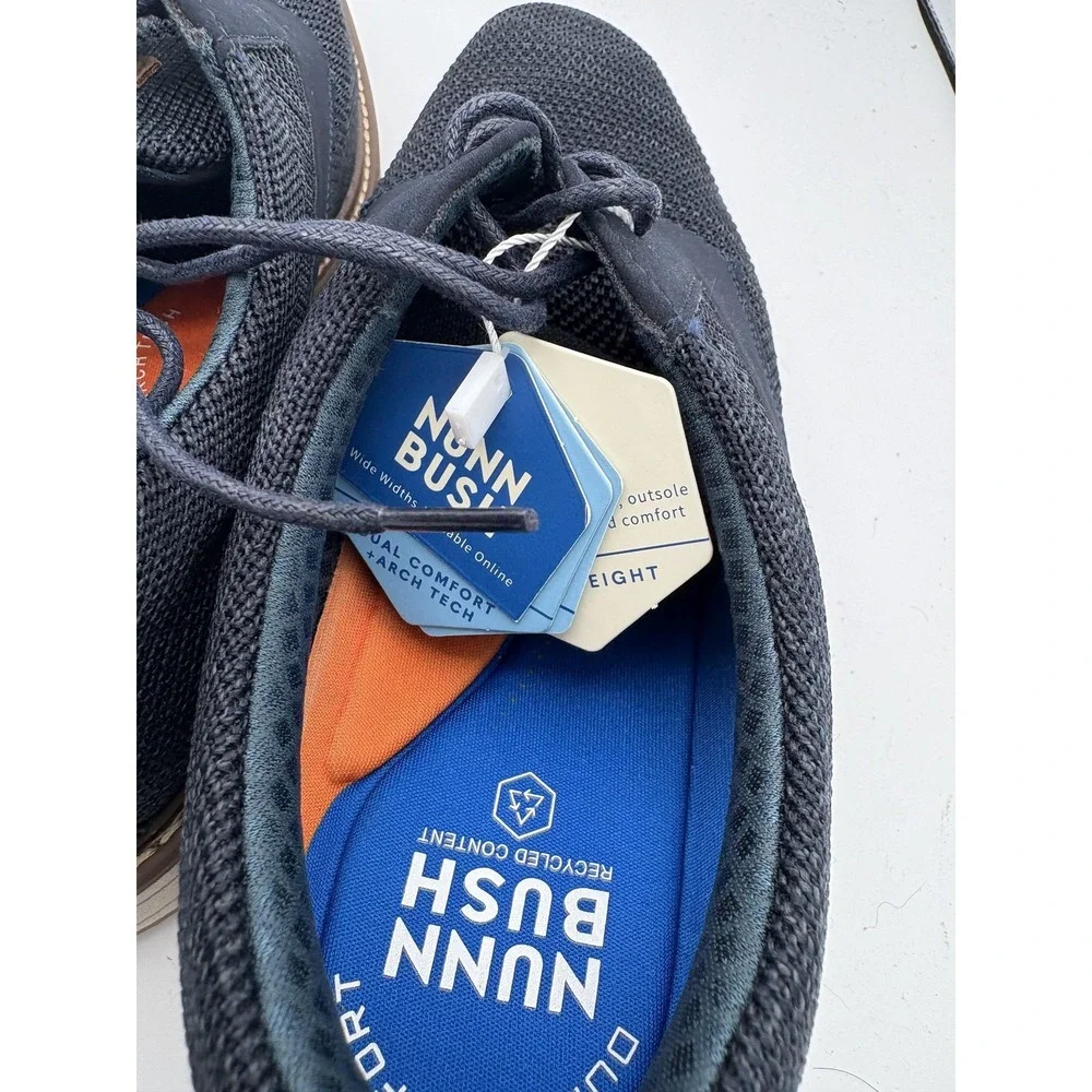 Nunn Bush Shoes Mens Size 8 Blue Knit Dual Comfort Arch Tech Sneakers Casual